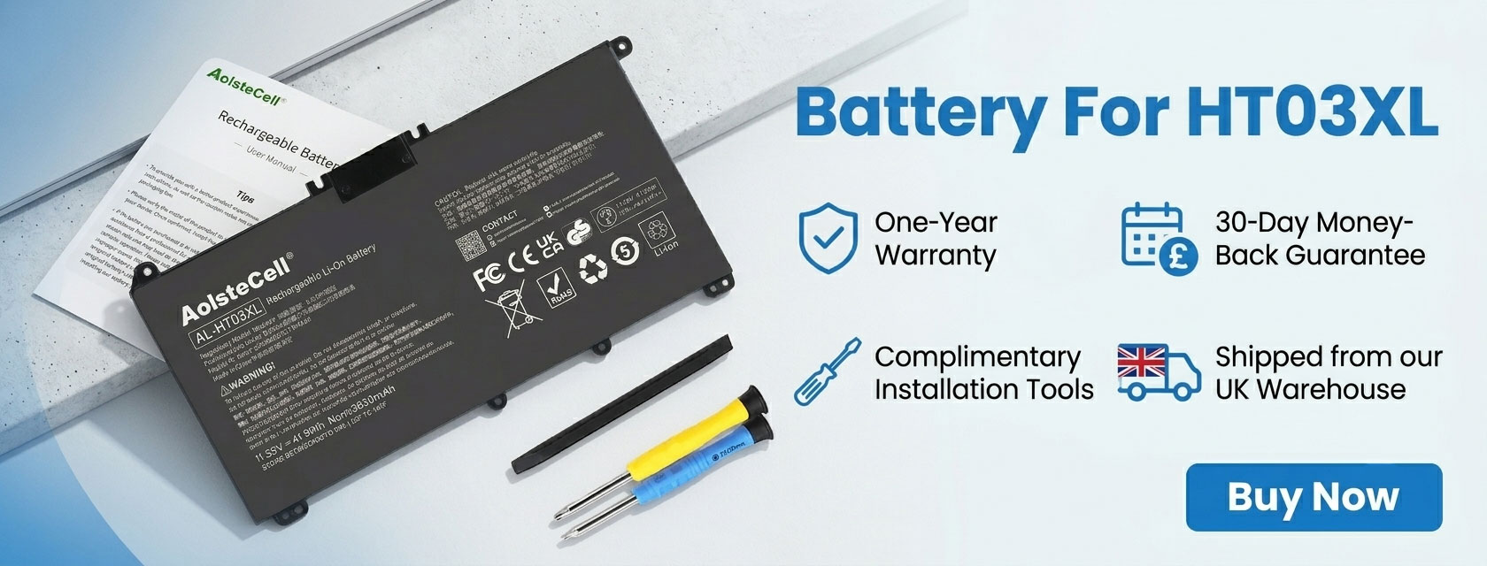 Battery for HP HT03XL