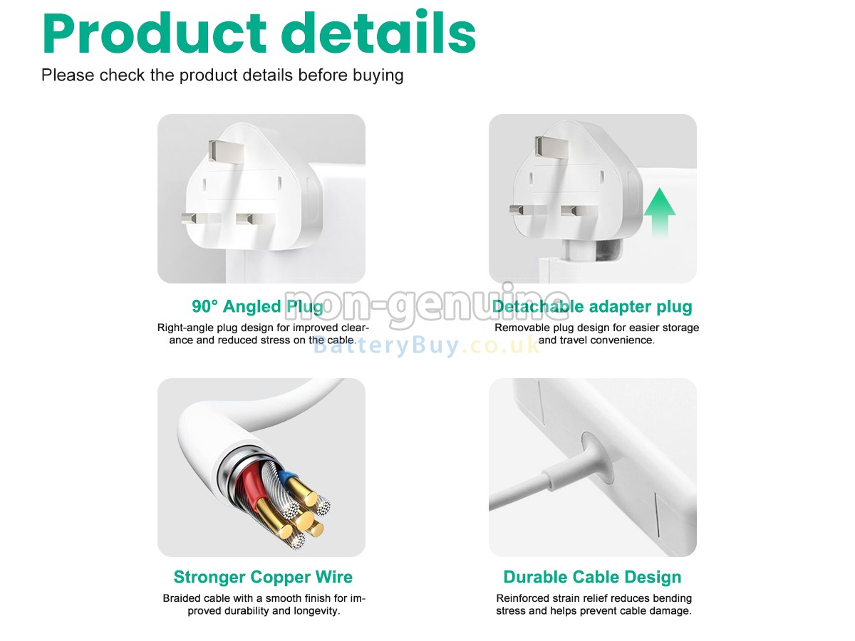 replacement adapter for Apple 85W 20V-4.25A MAGSAFE 2
