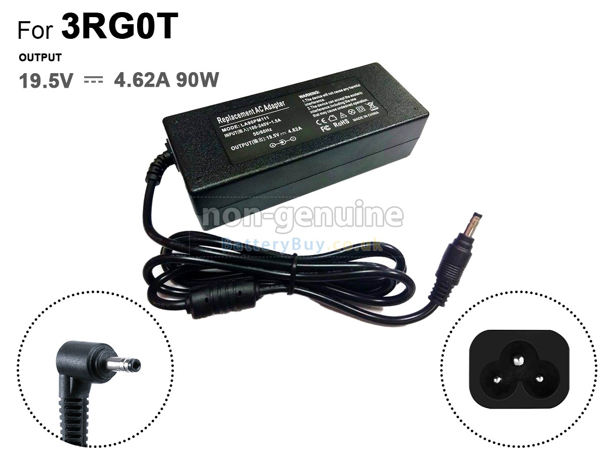 replacement adapter for Dell 90W 19.5V-4.62A 100-240V~1.5A 50/60HZ