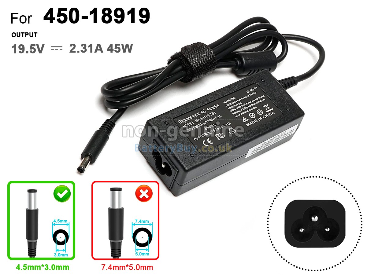 replacement adapter for Dell LA45NM131