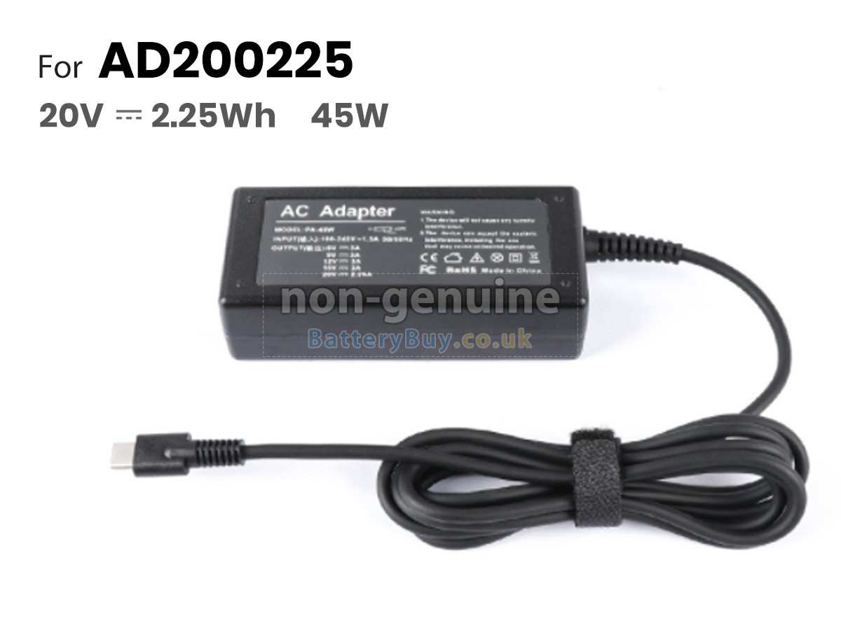 replacement adapter for Dell 45W 20V-2.25A 100-240V~1.2A 50/60HZ