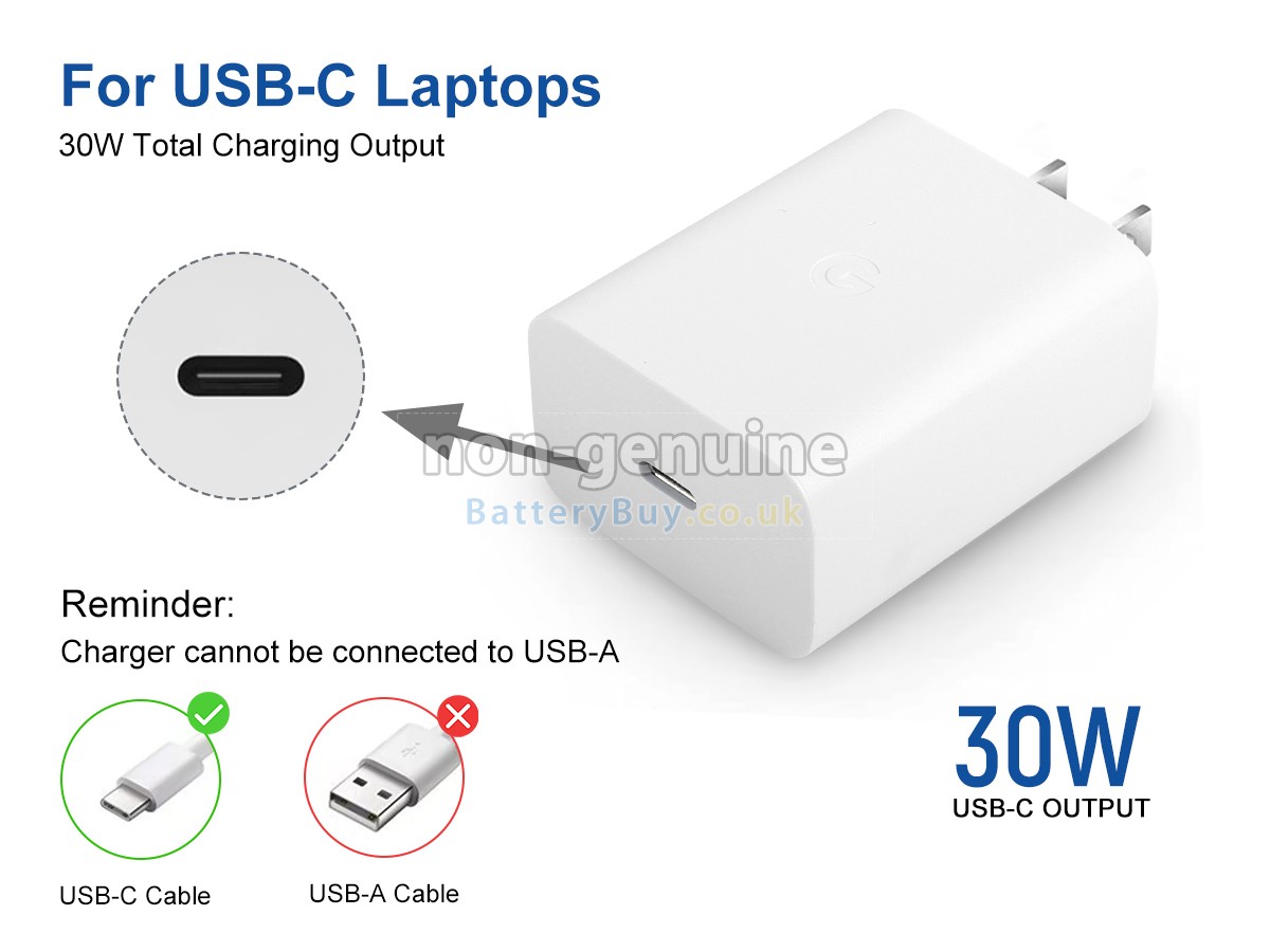 replacement adapter for Google 30W USB-C POWER CHARGER