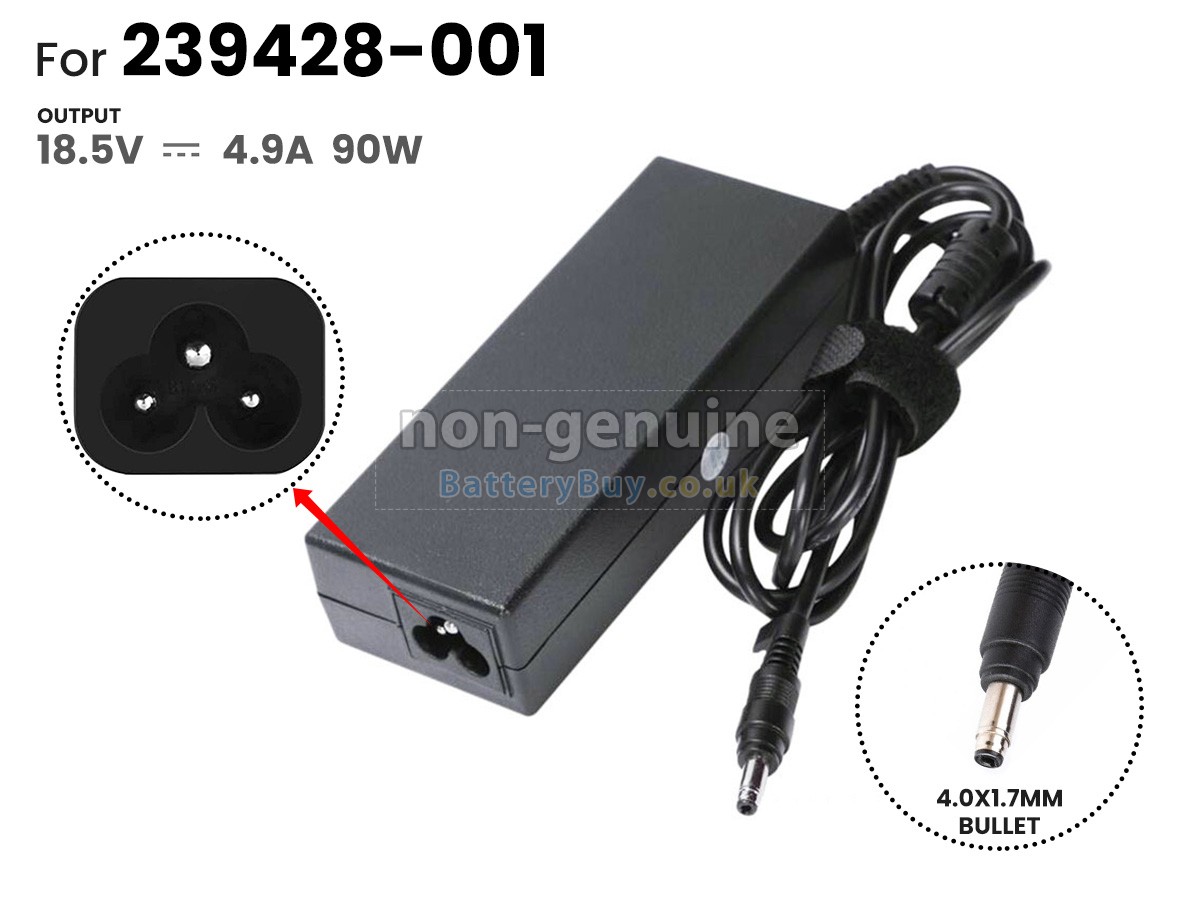 replacement adapter for HP 90W 18.8V-4.9A 100-240V~2.5A 50/60HZ