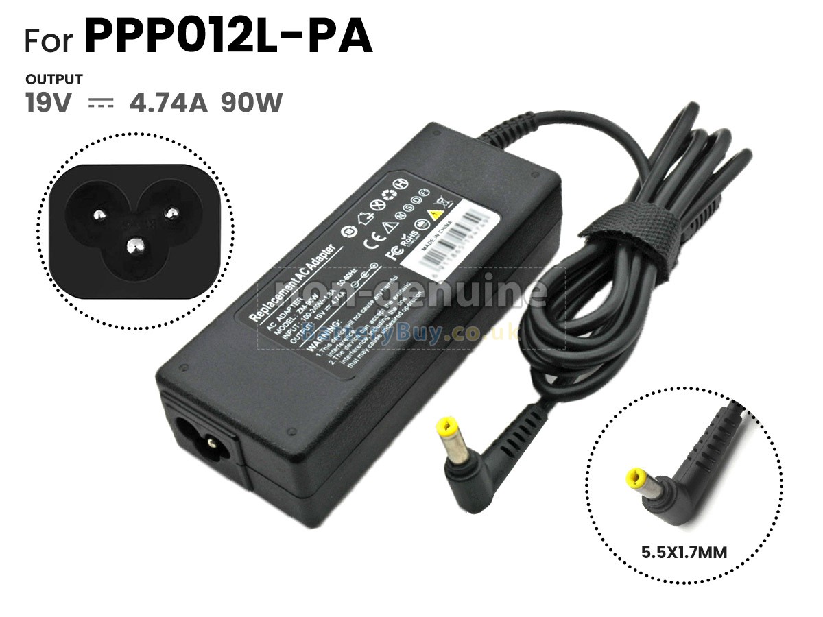 replacement adapter for HP 90W 19V-4.74A YELLOW