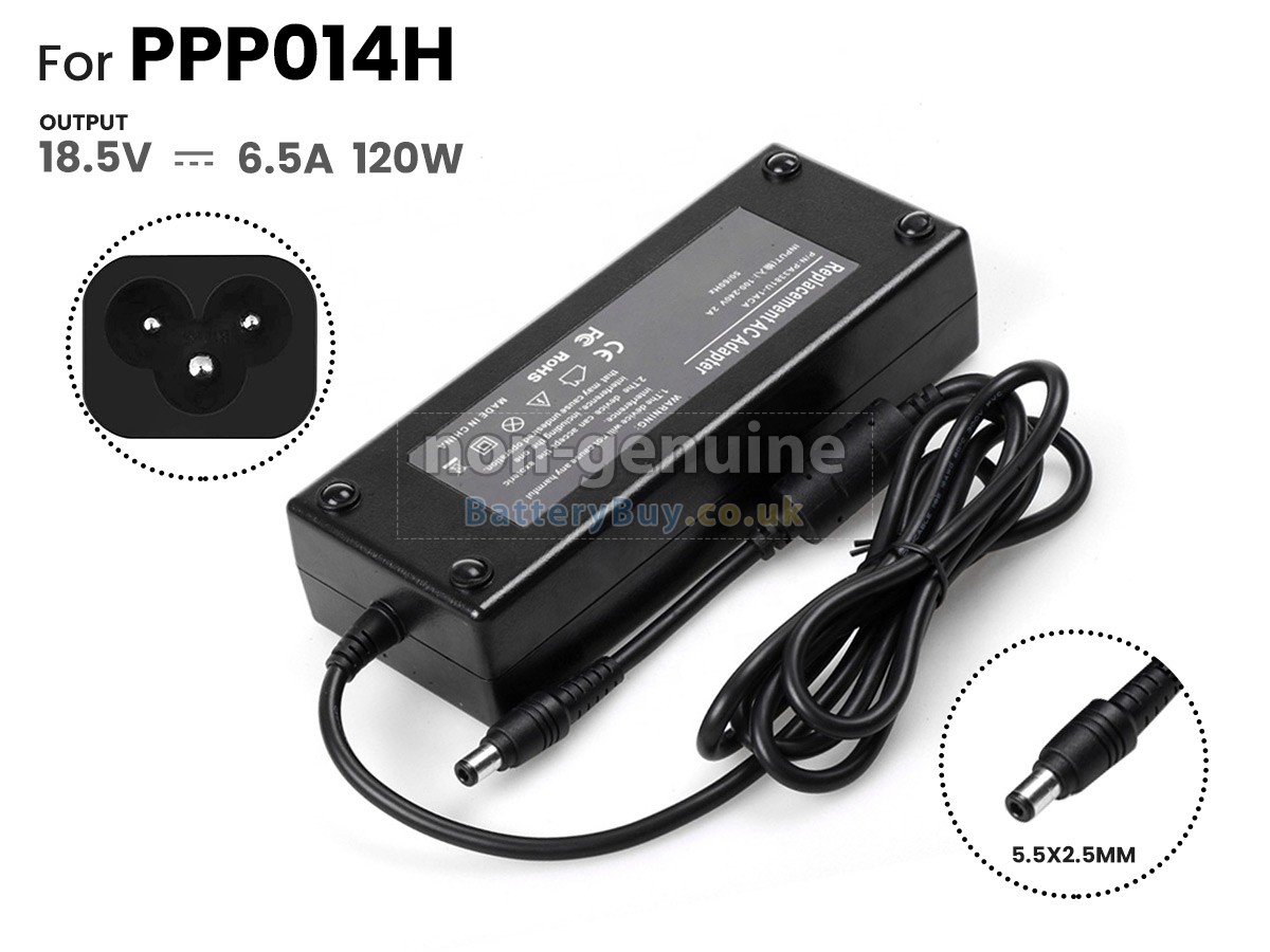 replacement adapter for HP 120W 18.5V-6.5A 100-240V~2.0A 50/60HZ