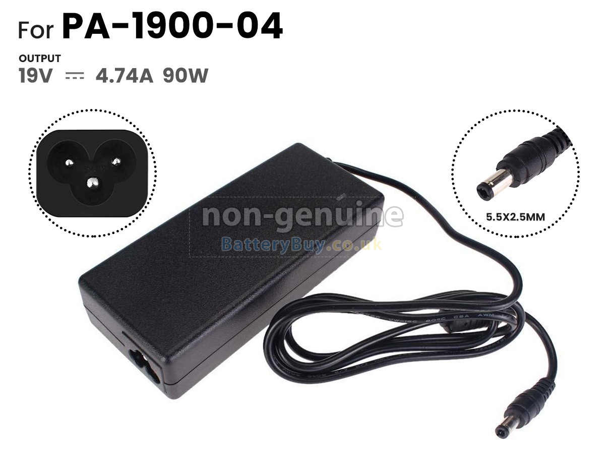 replacement adapter for HP 90W 19V-4.74A 100-240V~1.5A 50/60HZ
