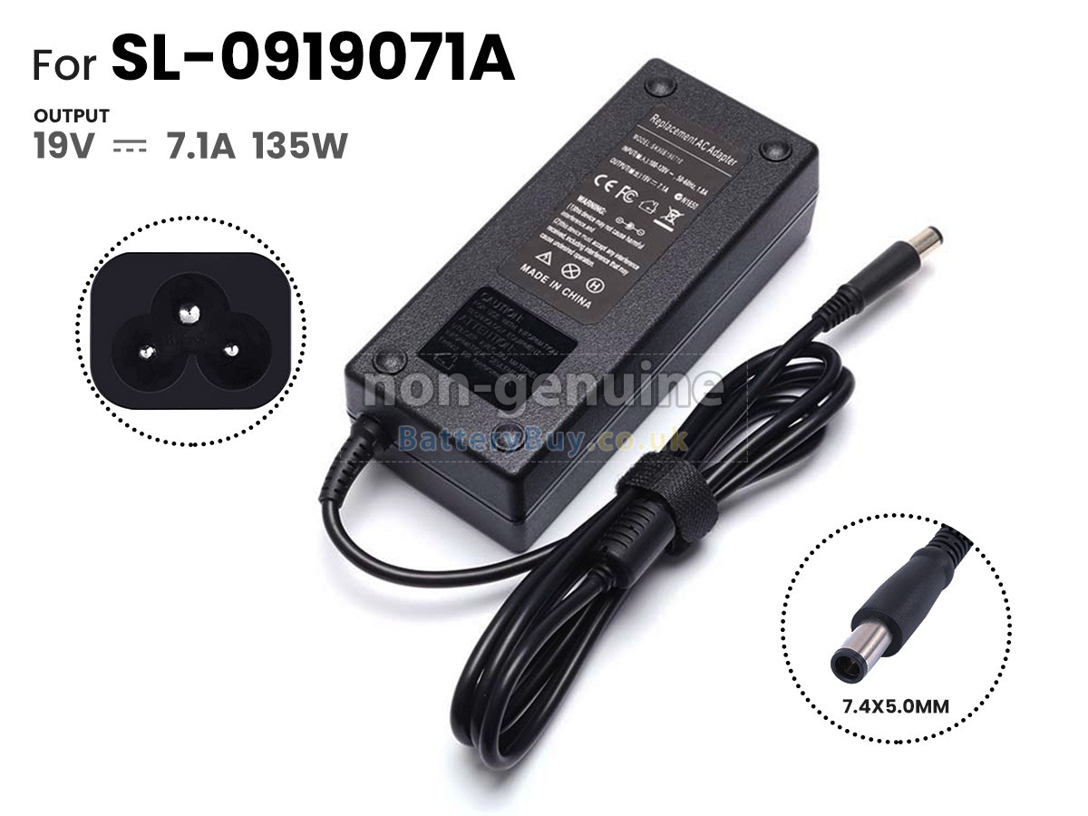 replacement adapter for HP 135W 19V-7.1A 100-240V~1.8A 50/60HZ