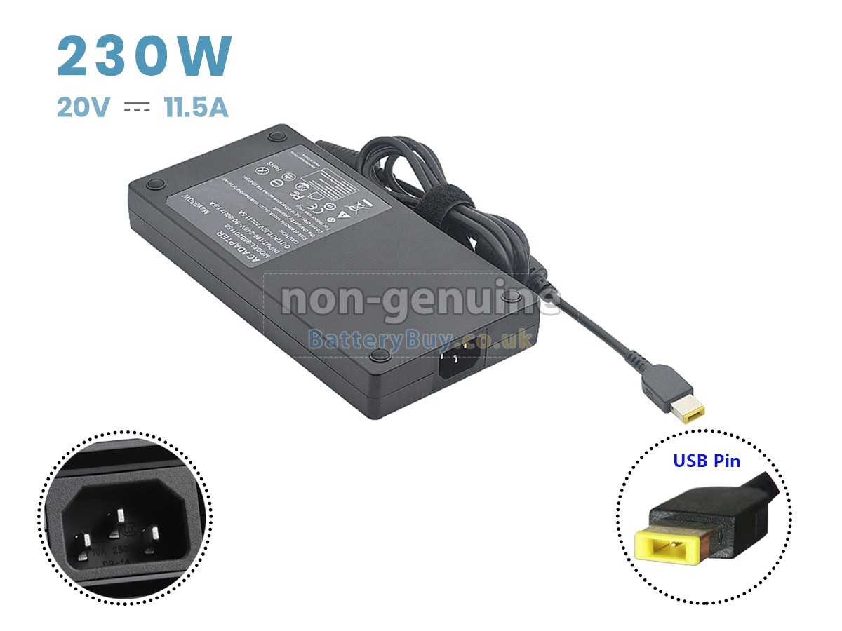 replacement adapter for Lenovo 20V 11.5A 230W USB