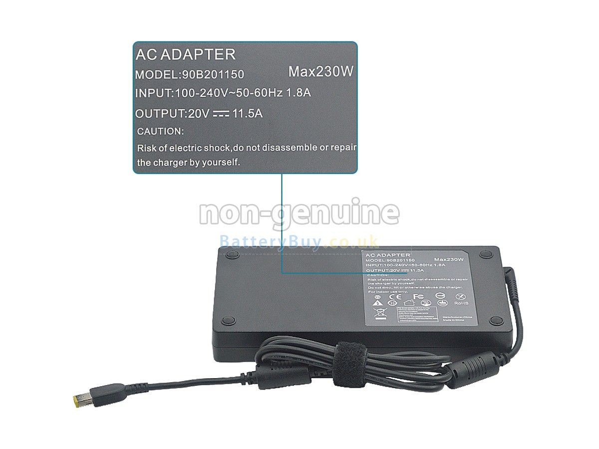 replacement adapter for Lenovo 20V 11.5A 230W USB