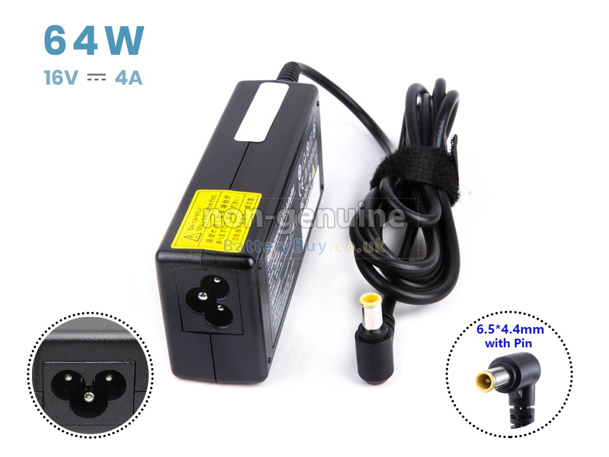 replacement adapter for Sony 16V 4A 64W YELLOW 6.5*4.4MM