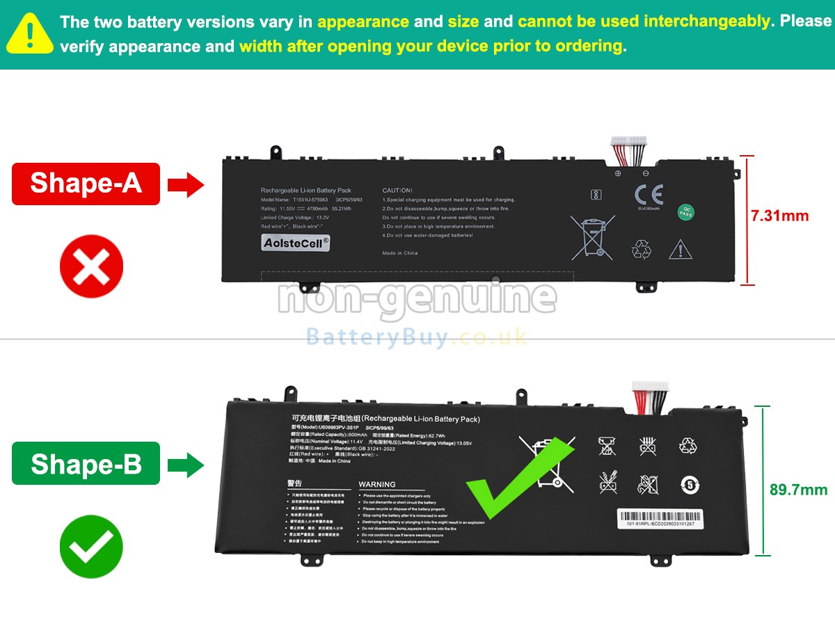 Replacement Battery for Acer T1561U-575983