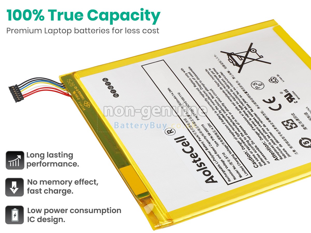 thumbnail image 2 of Amazon Kindle Fire HD 10 SR87CV Battery – 3830 MAh Replacement (Pulled From New Tablet) 2 of 5