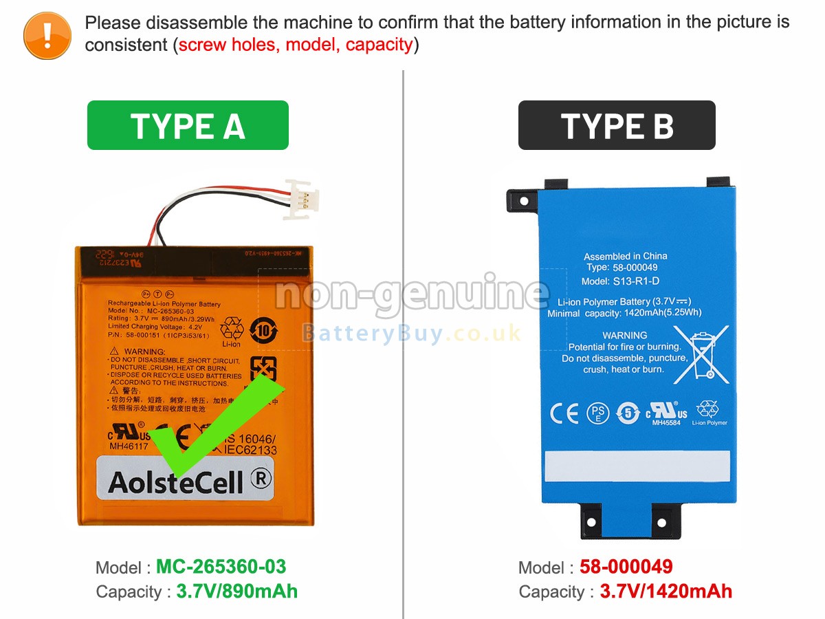replacement battery for Amazon KINDLE 7 WP63GW