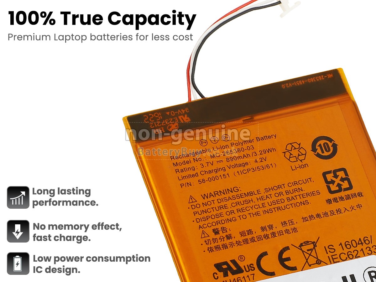 replacement battery for Amazon KINDLE 7 WP63GW