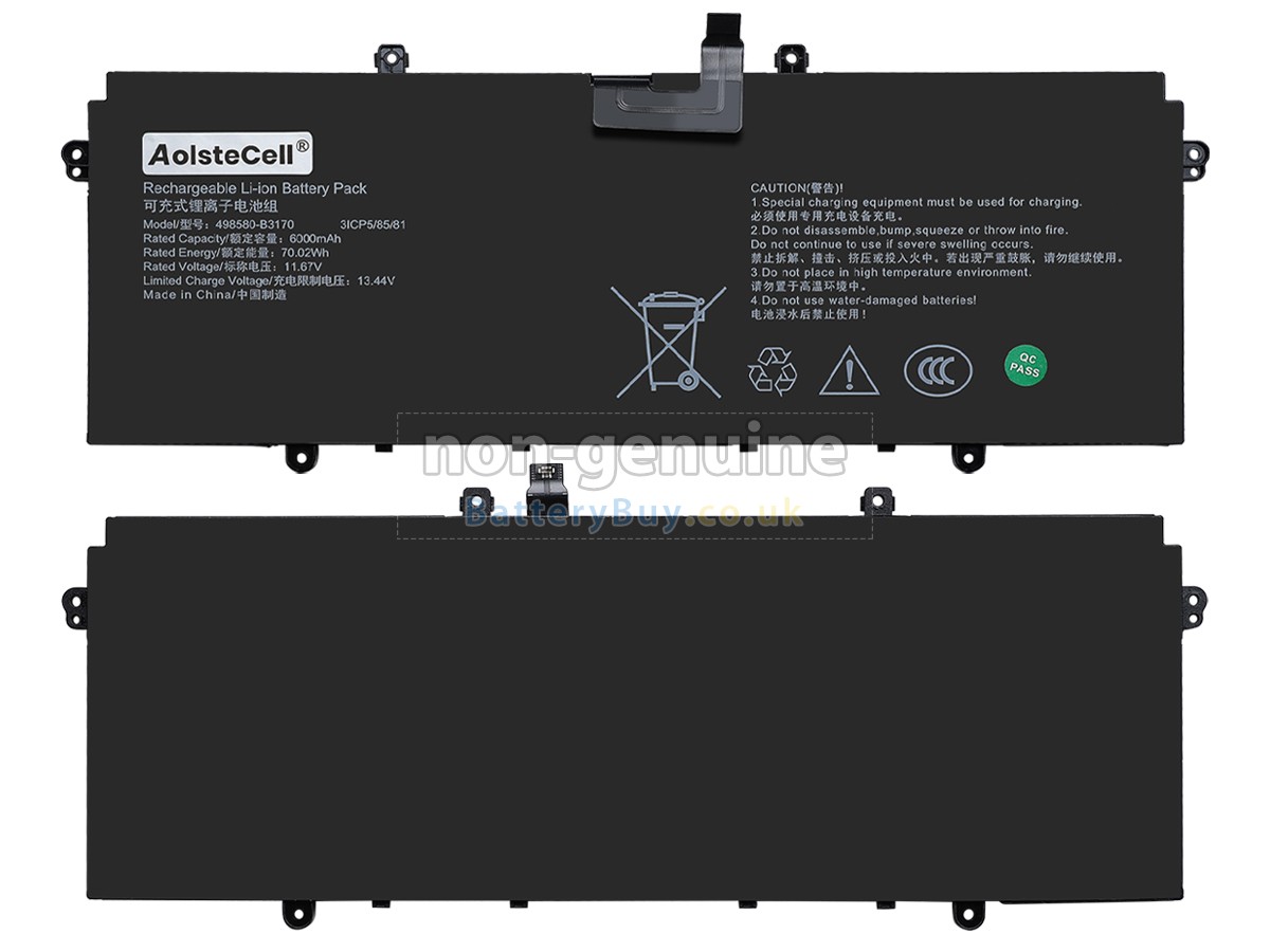 replacement battery for AolsteCell 498580-B3170