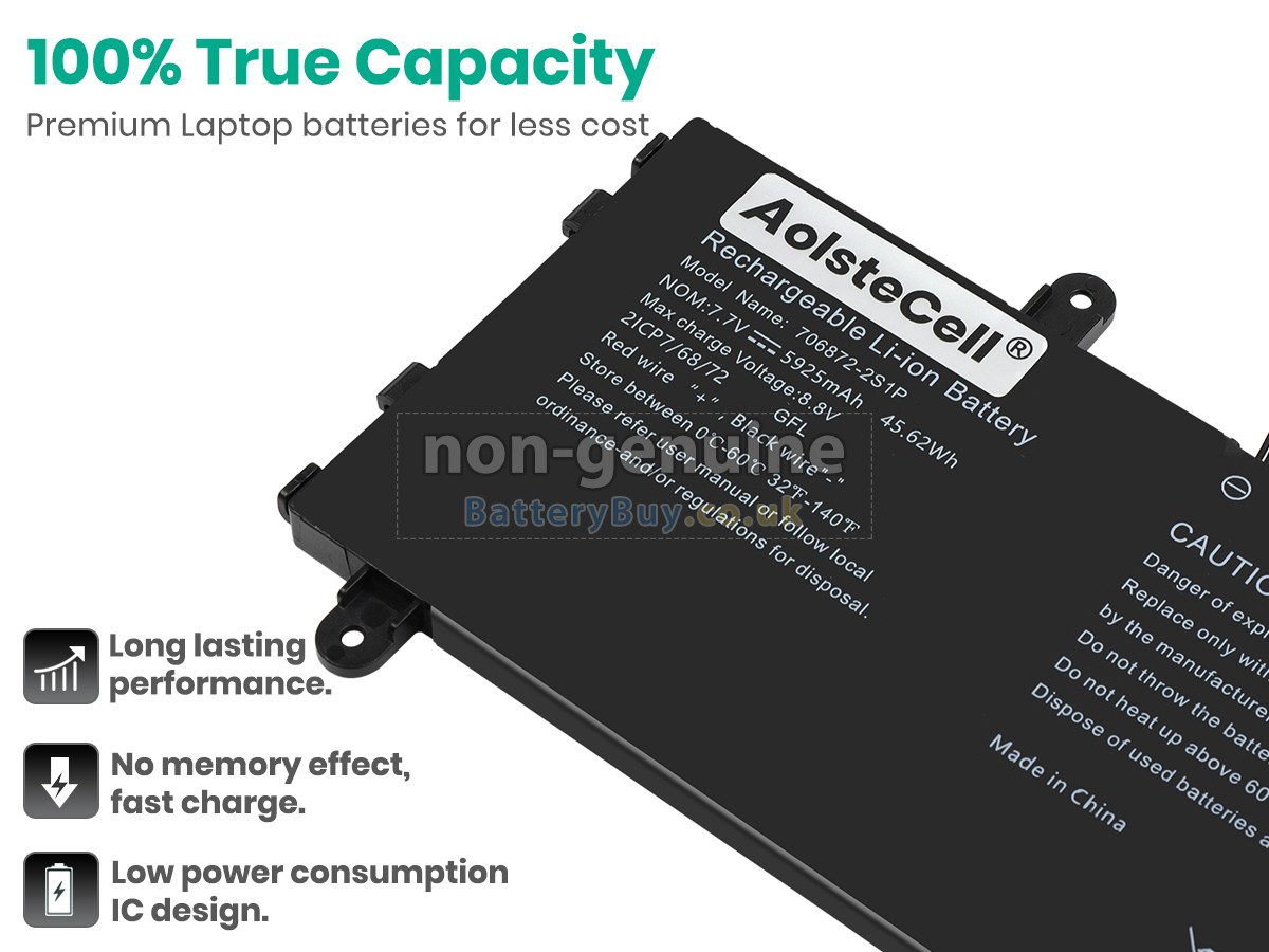 replacement battery for AolsteCell 706872-2S1P