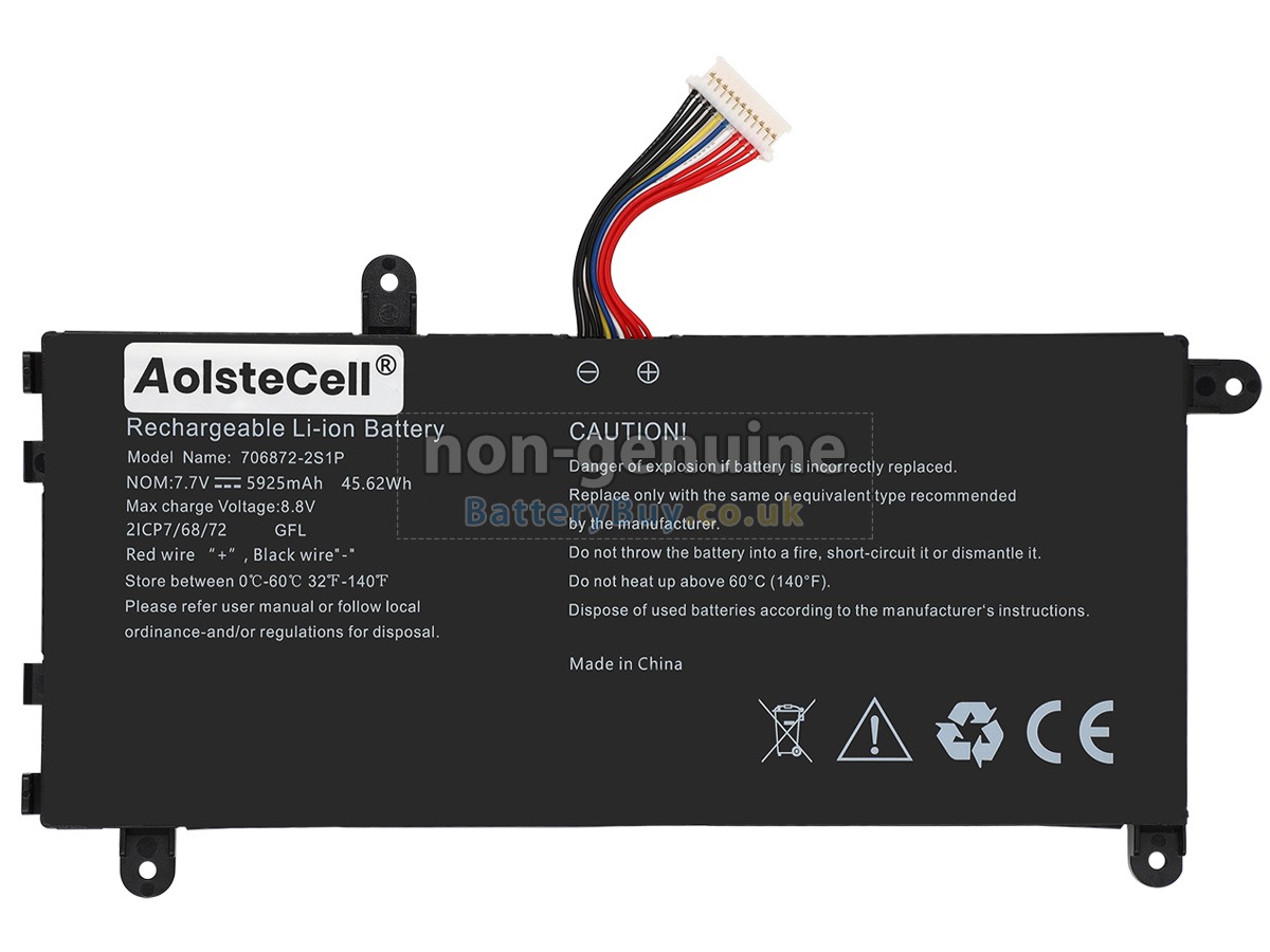 replacement battery for AolsteCell 706872-2S1P
