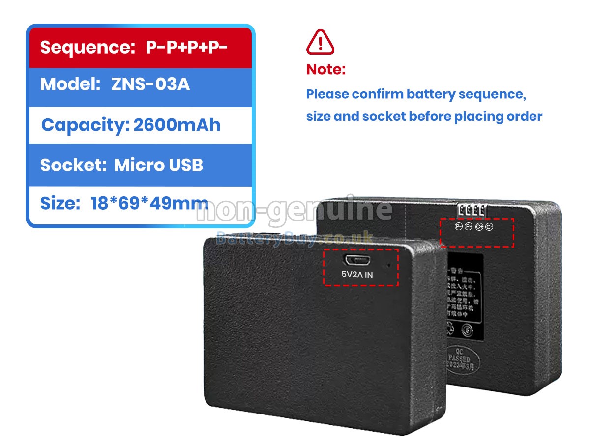 replacement battery for AolsteCell ZNS-03A