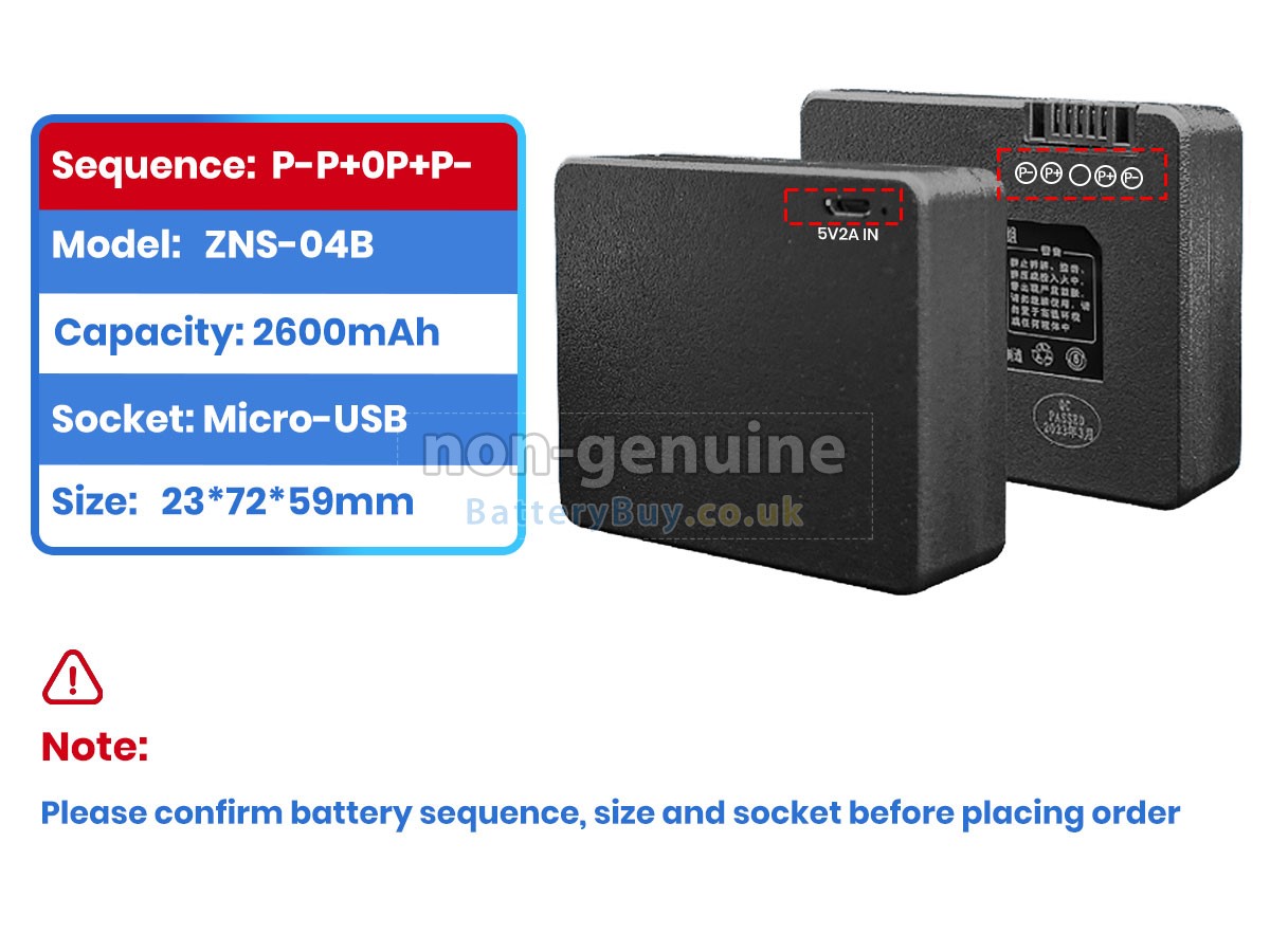 replacement battery for AolsteCell ZNS-04B