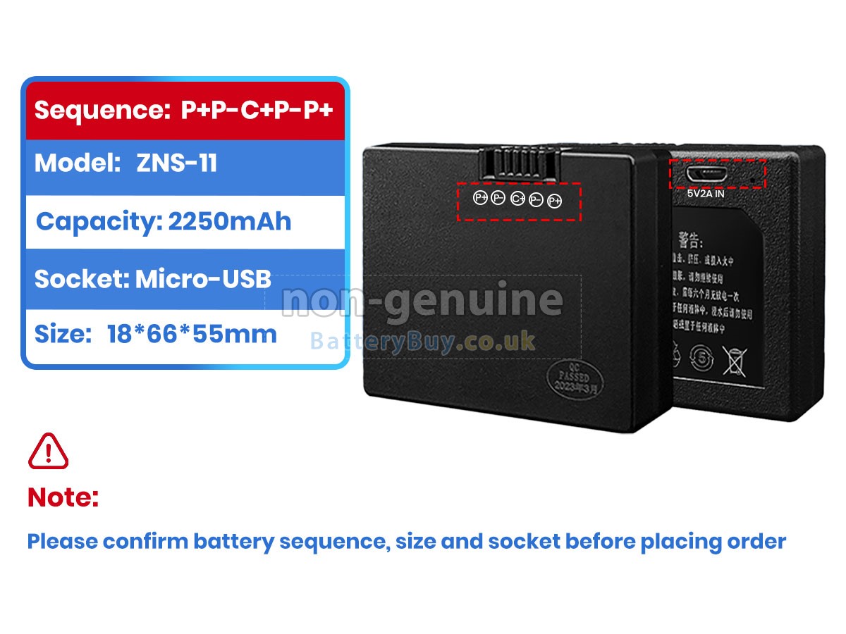 replacement battery for AolsteCell ZNS-11