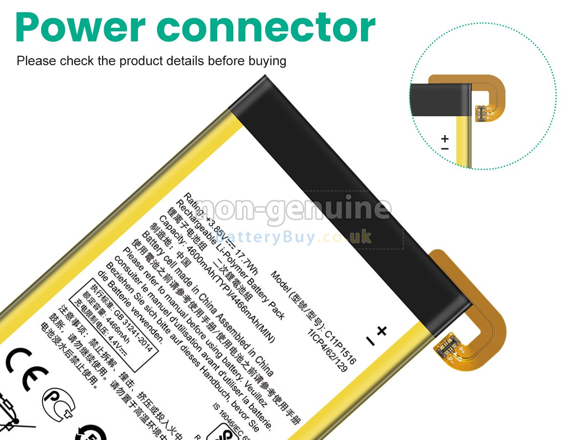 Replacement Battery for Asus C11P1516