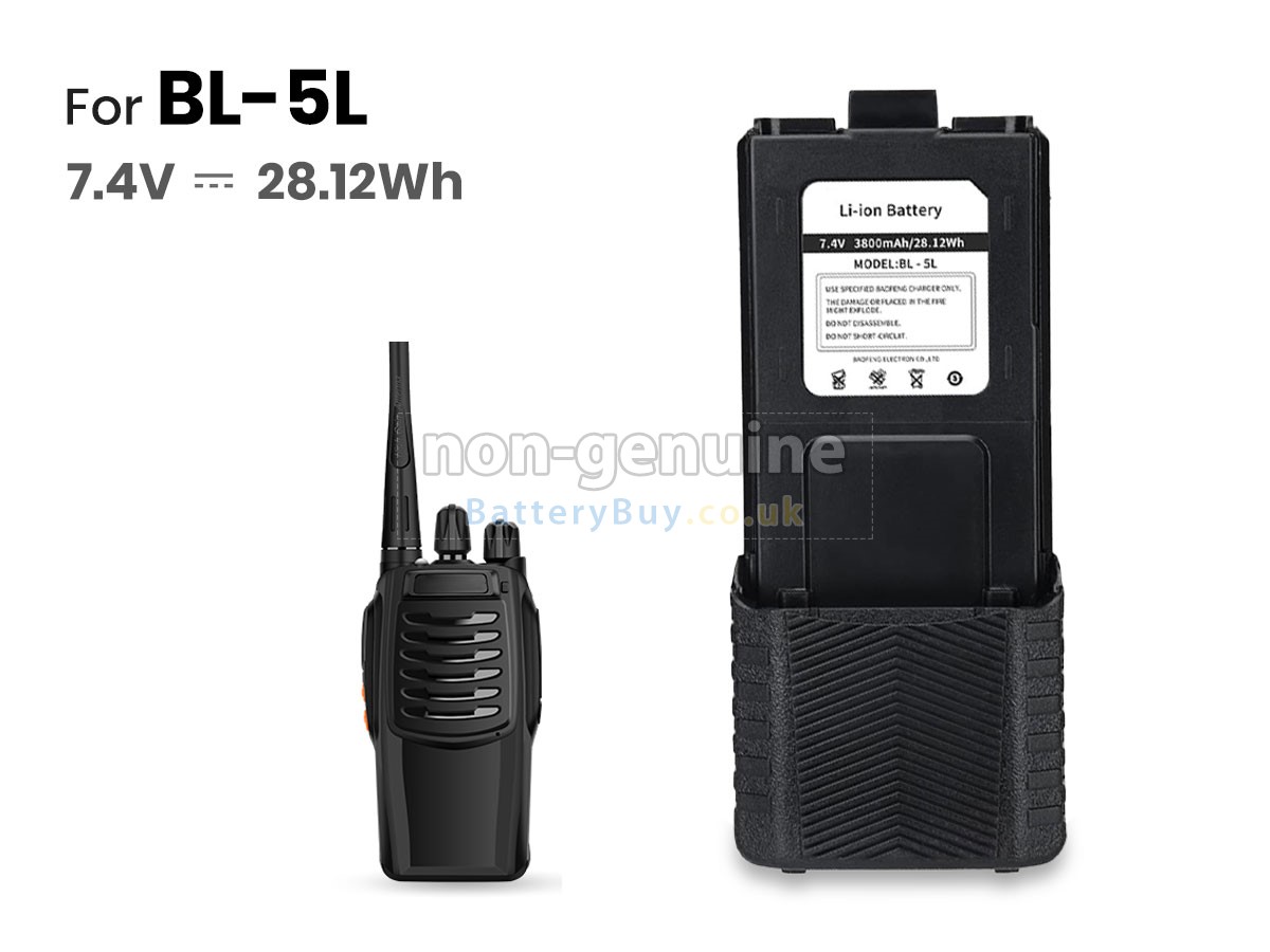 replacement battery for Baofeng UV-5R V2+
