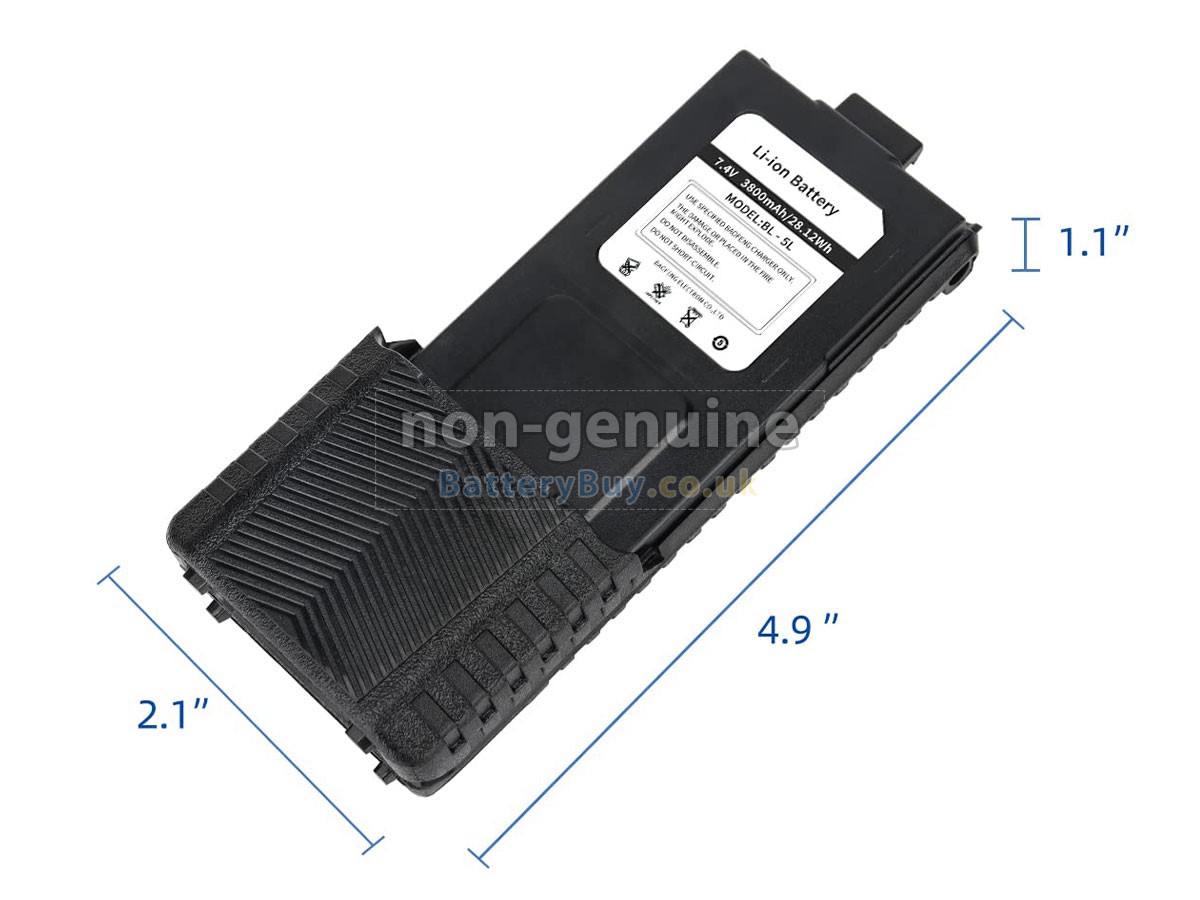 replacement battery for Baofeng UV-5R V2+