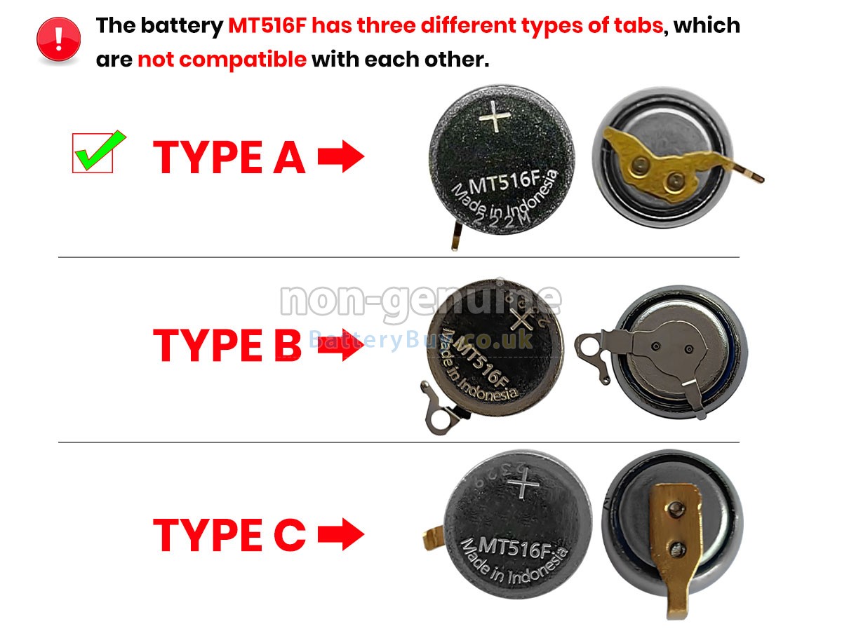 replacement battery for CITIZEN MT516F