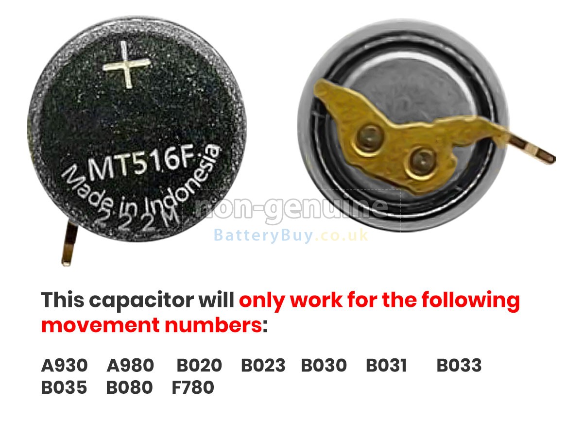 replacement battery for CITIZEN MT516F