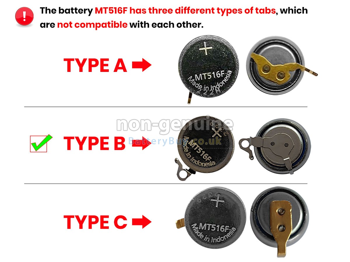 replacement battery for CITIZEN MT516F