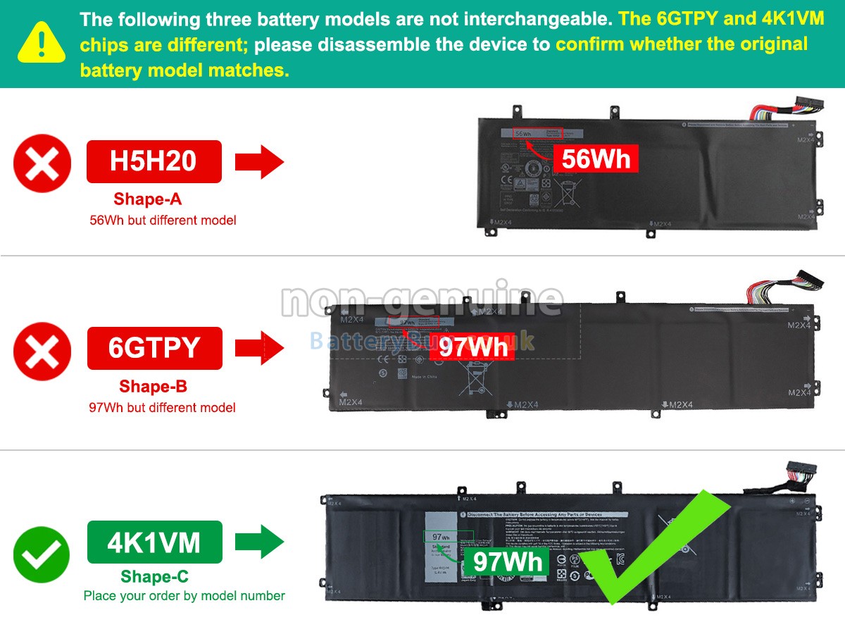 replacement battery for Dell P102F003