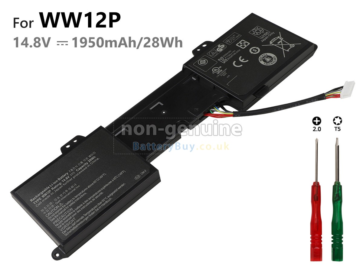 replacement battery for Dell WW12P