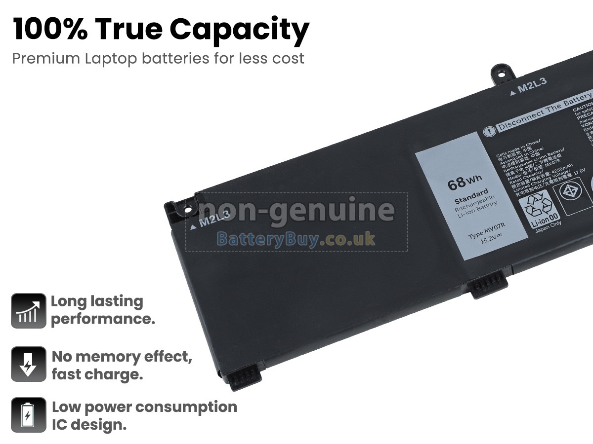 Replacement Battery for Dell 72WGV