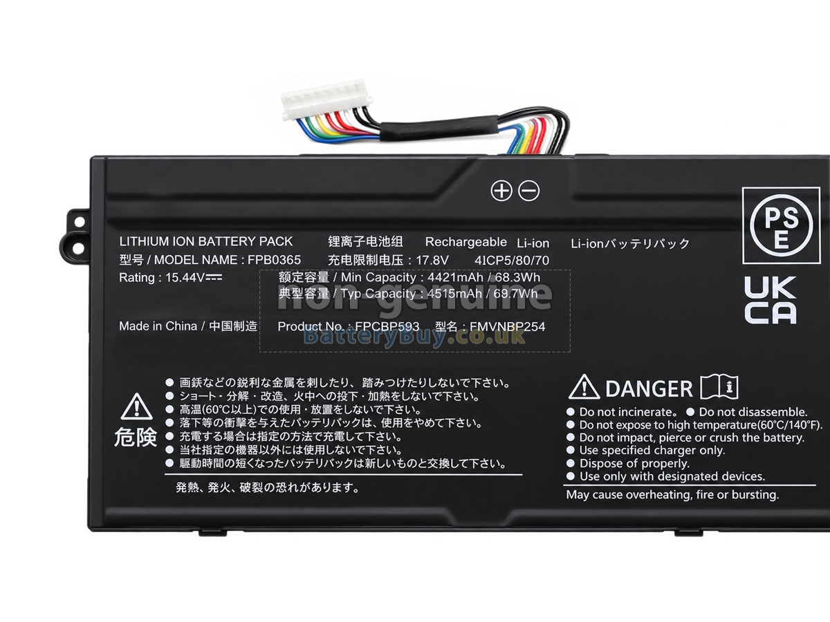 Replacement Battery for Fujitsu FPCBP593
