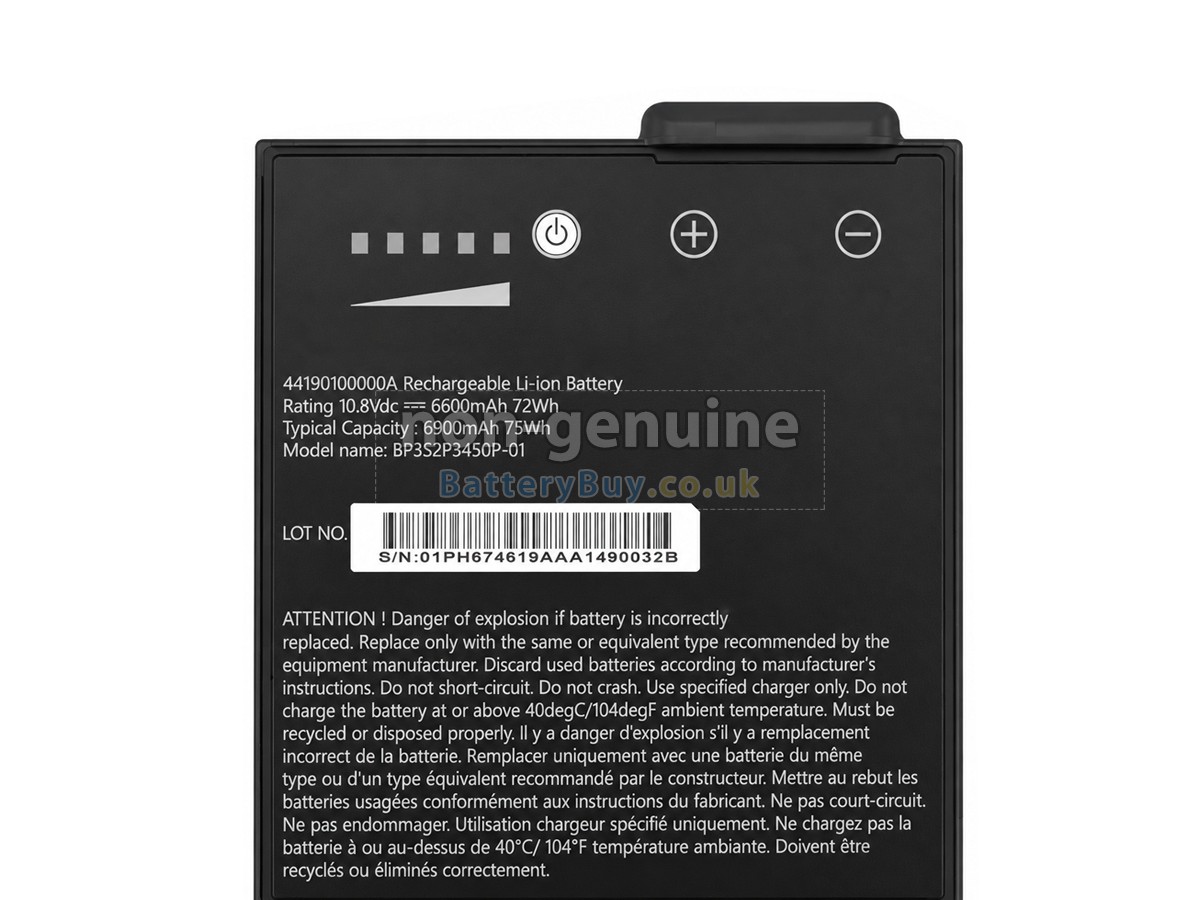 Replacement Battery for Getac BP3S2P3450P-01