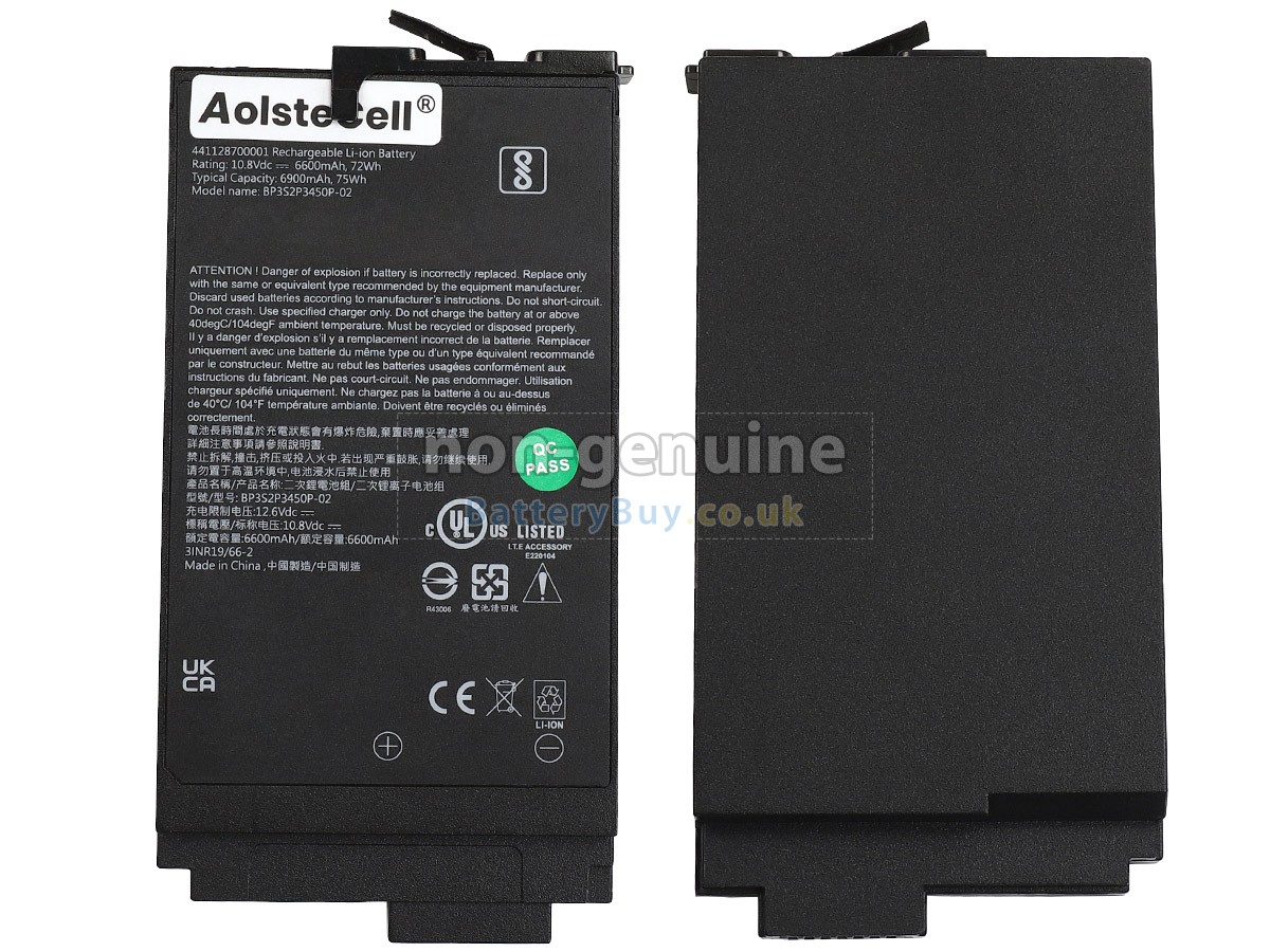 replacement battery for Getac BP3S2P3450P-02