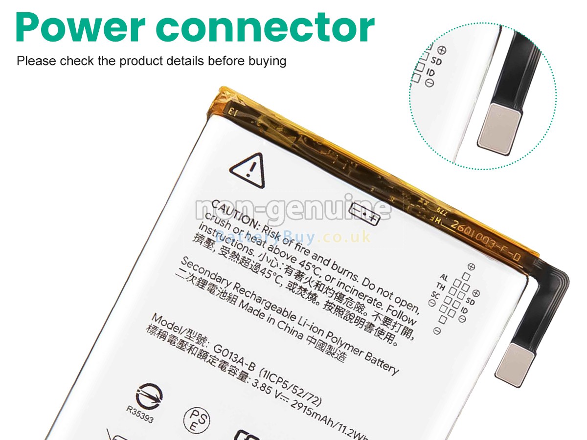 Replacement Battery for Google G013A-B