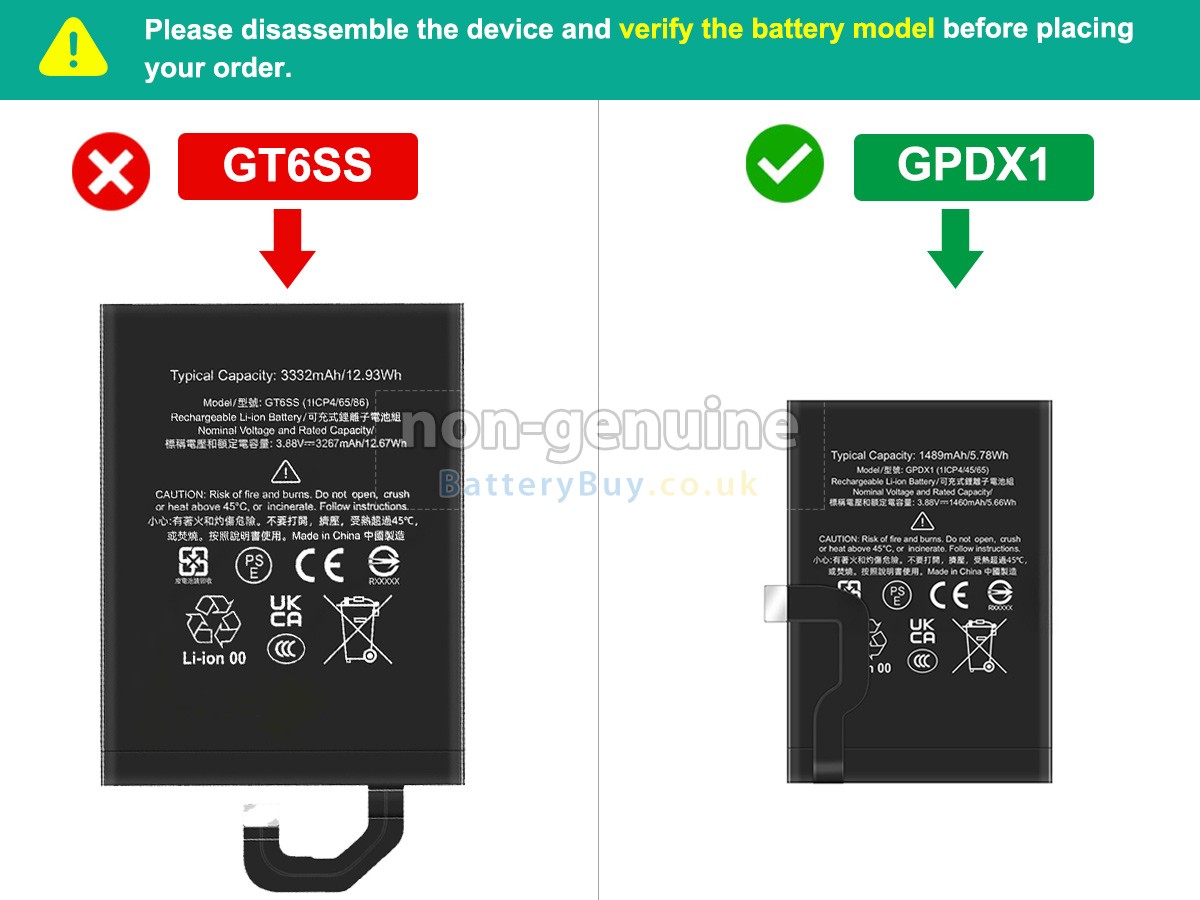 Replacement Battery for Google PIXEL FOLD