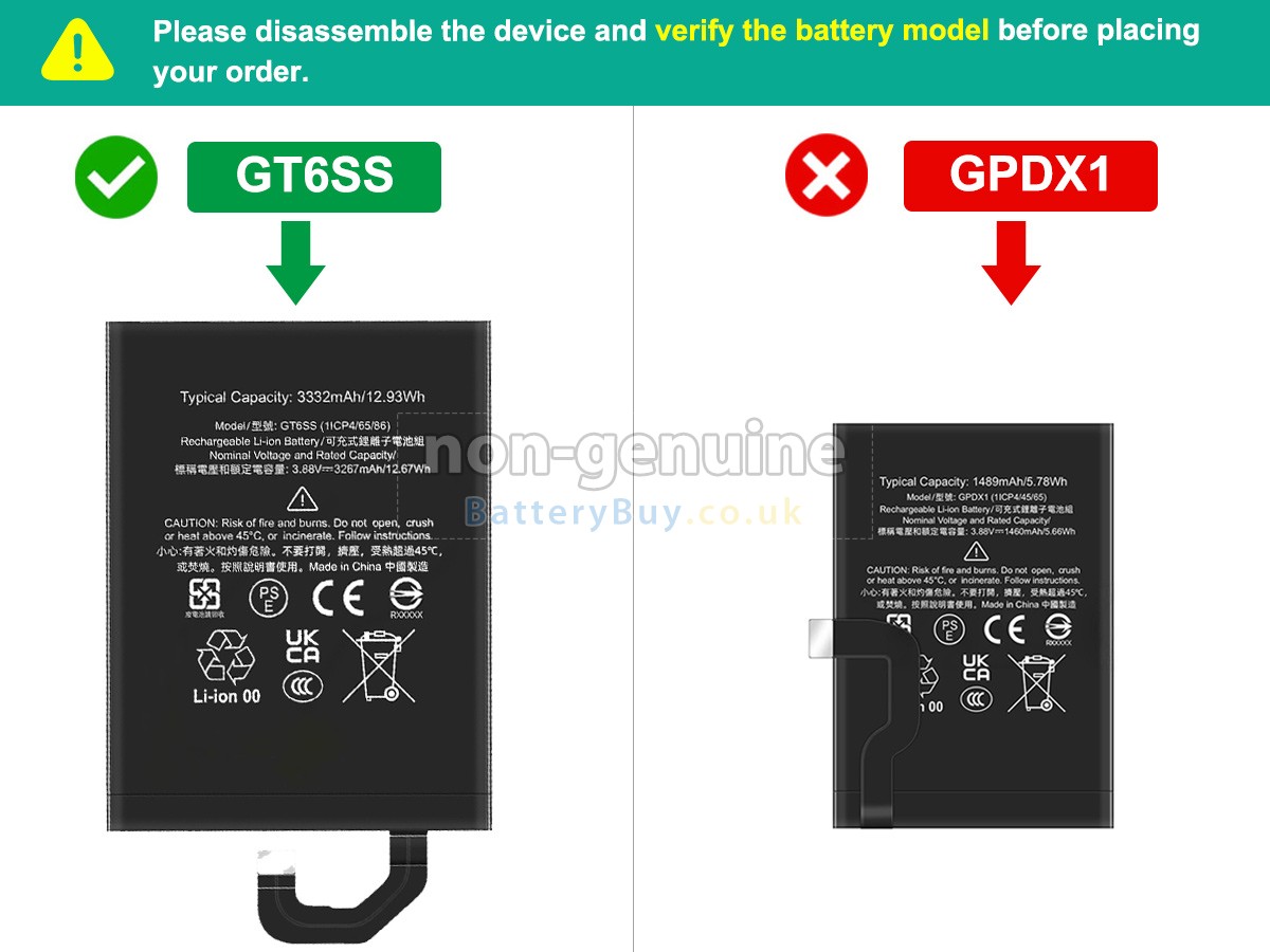 Replacement Battery for Google PIXEL FOLD