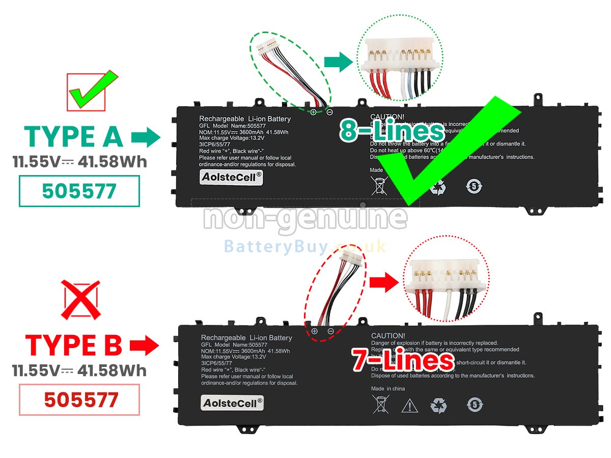 replacement battery for Haier 505577