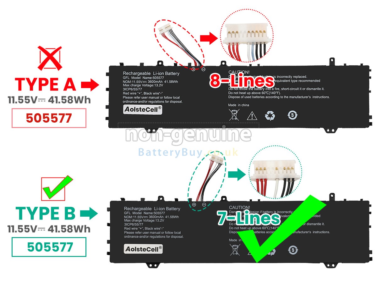 replacement battery for Haier 505577