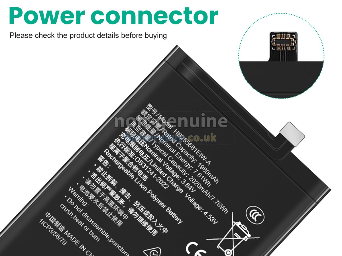 replacement battery for Honor HB255681EIW-A