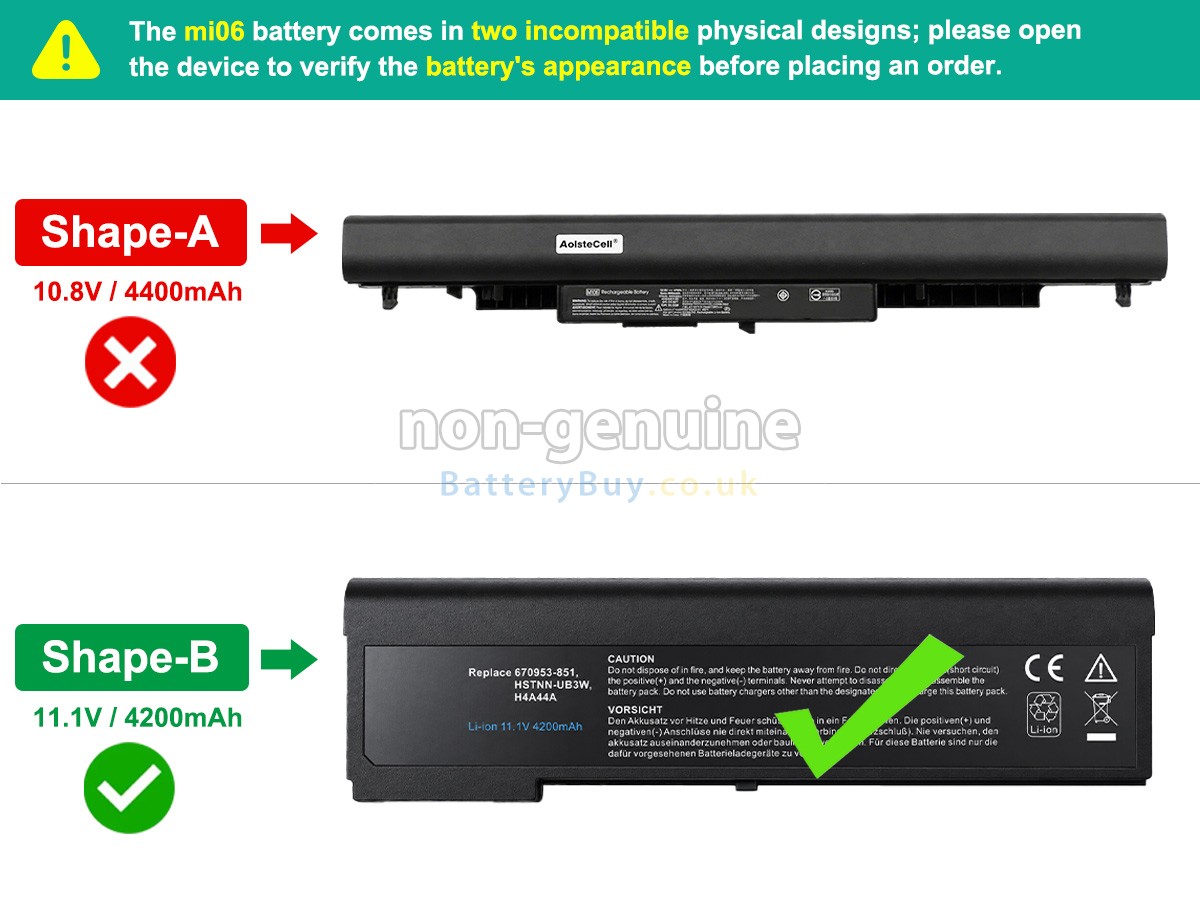 Replacement Battery for HP MI06
