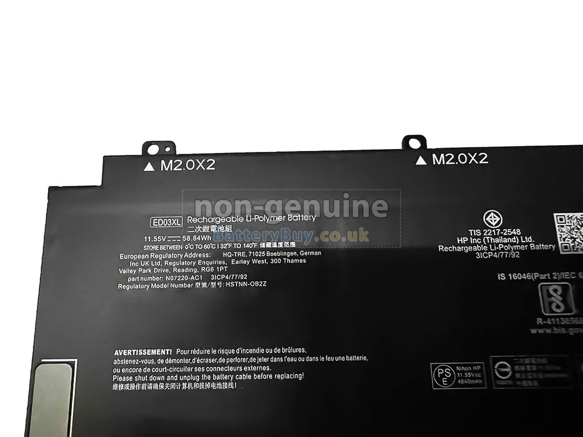 replacement battery for HP HSTNN-OB2Z