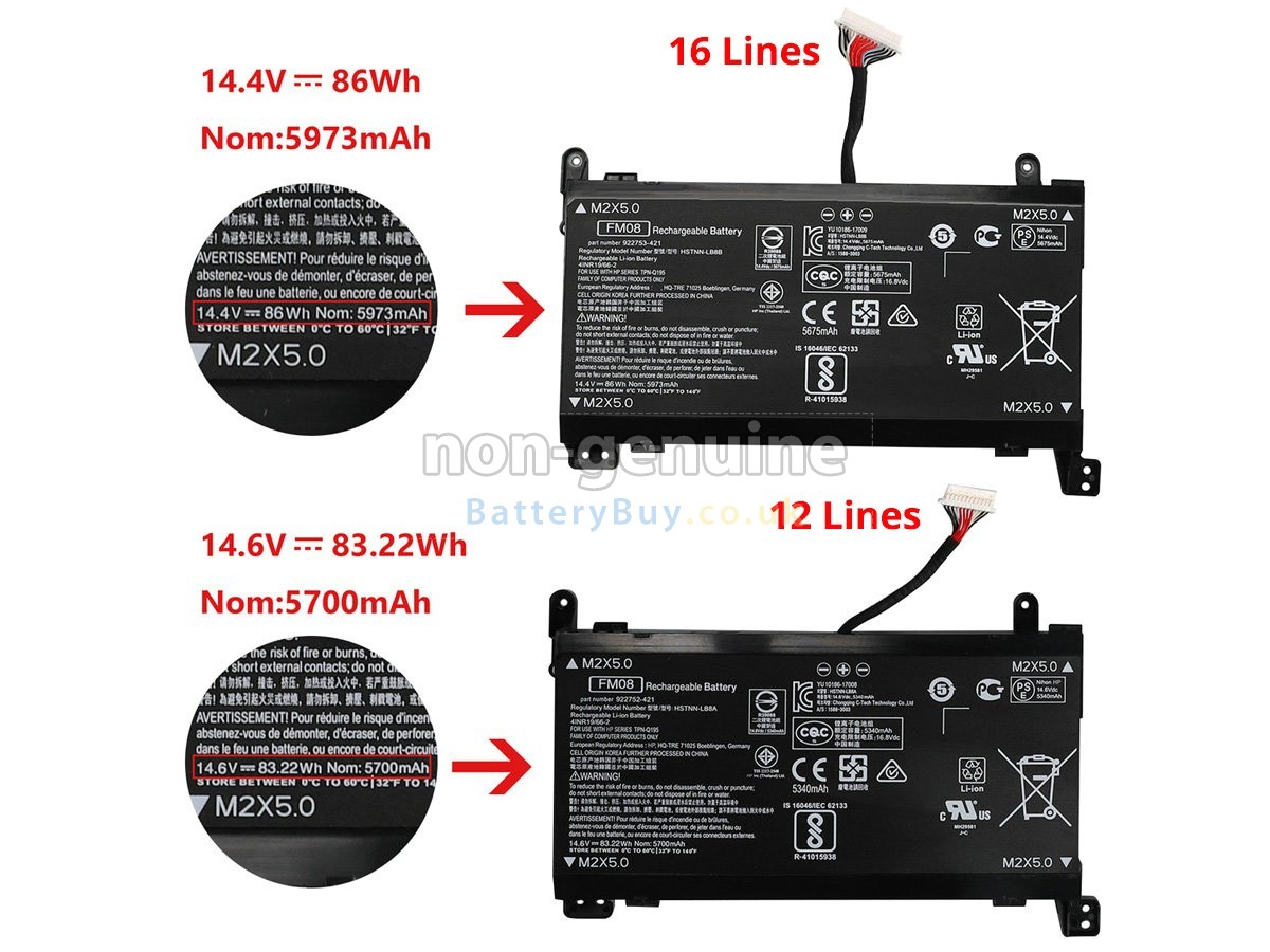 replacement battery for HP Omen 17-AN100NV