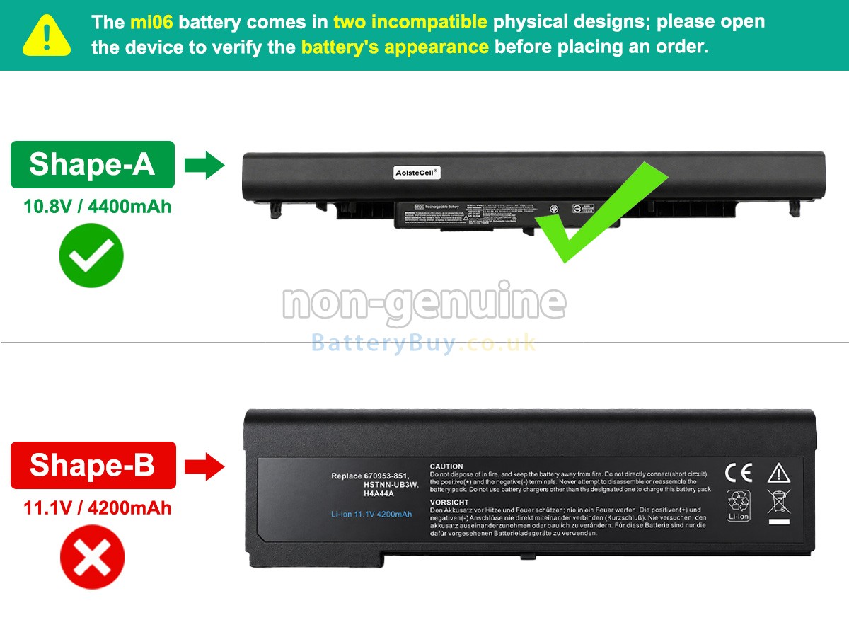 Replacement Battery for HP MI06