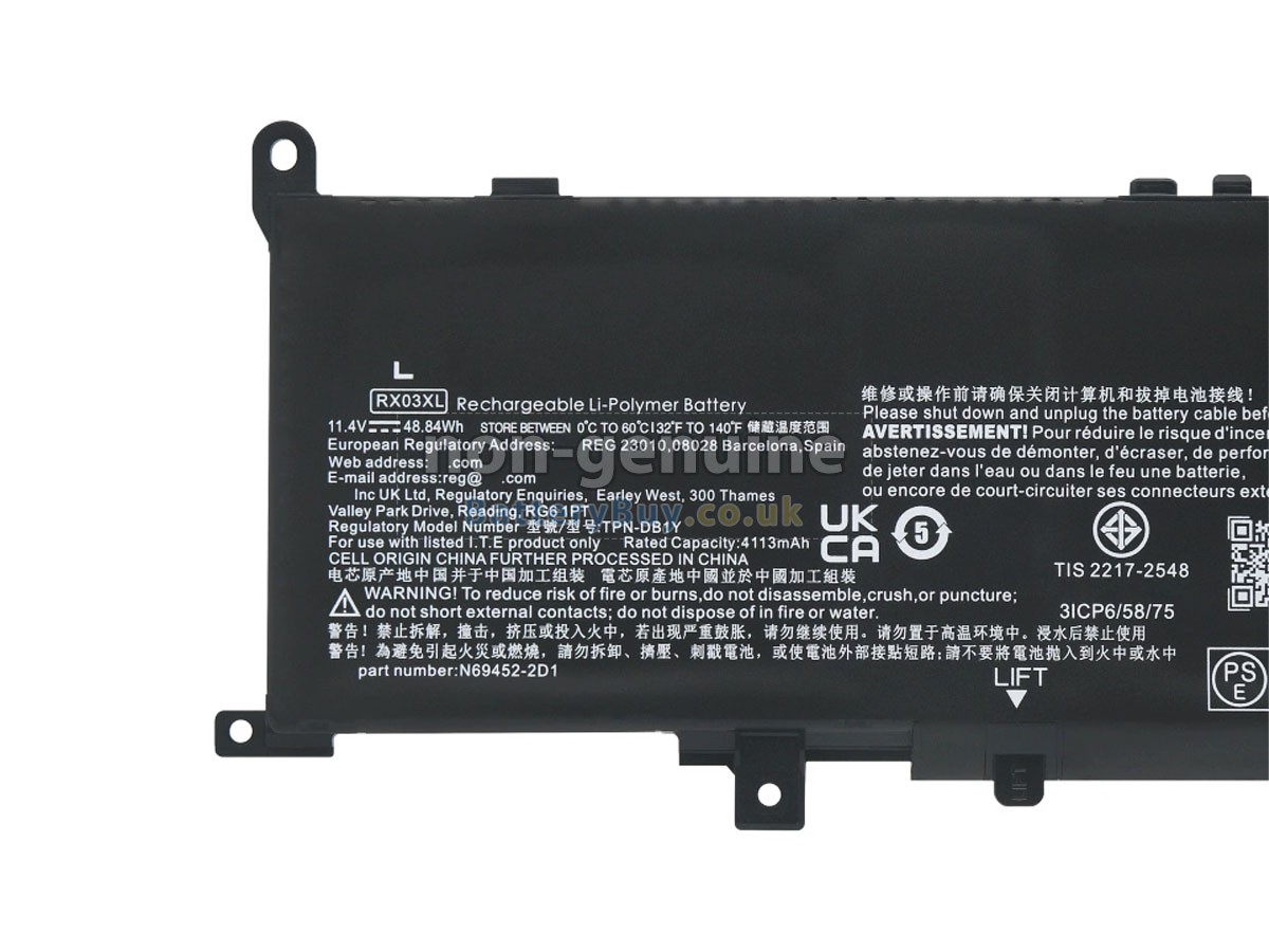 replacement battery for HP RX03048XL