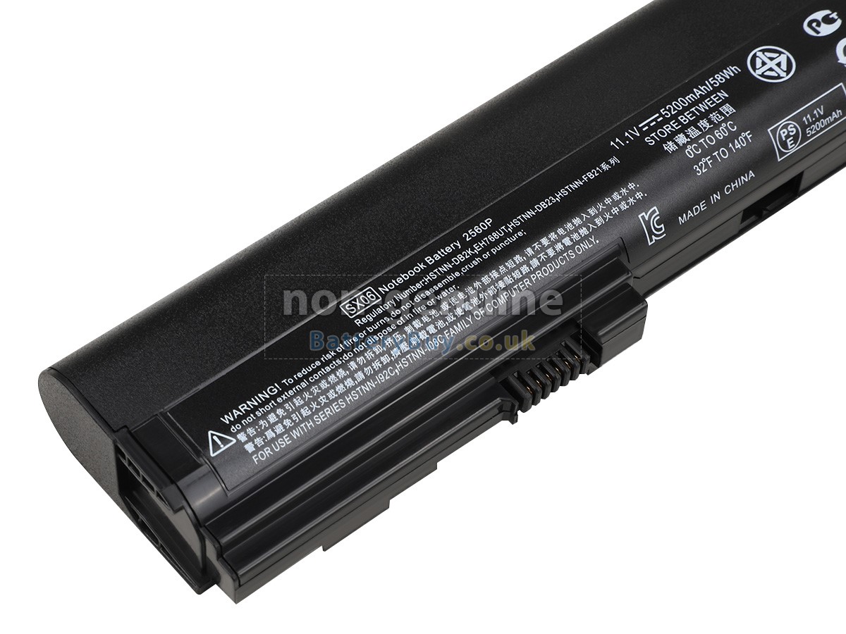 replacement battery for HP EliteBook 2560P