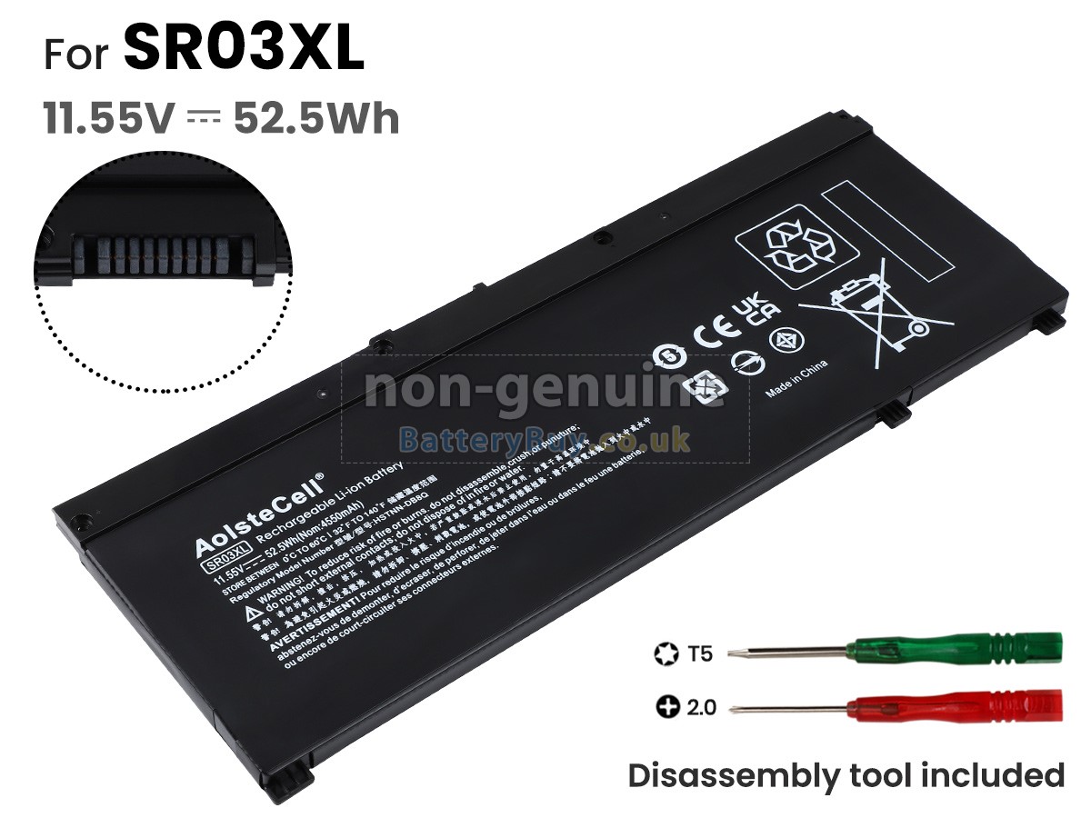replacement battery for HP Gaming Pavilion 15-CX0007NL