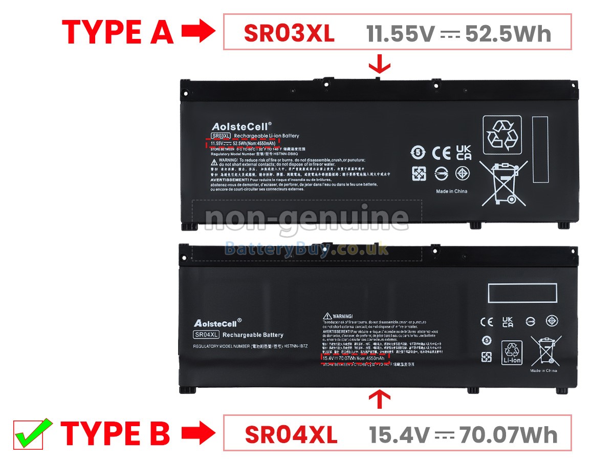 replacement battery for HP HSTNN-DB8Q